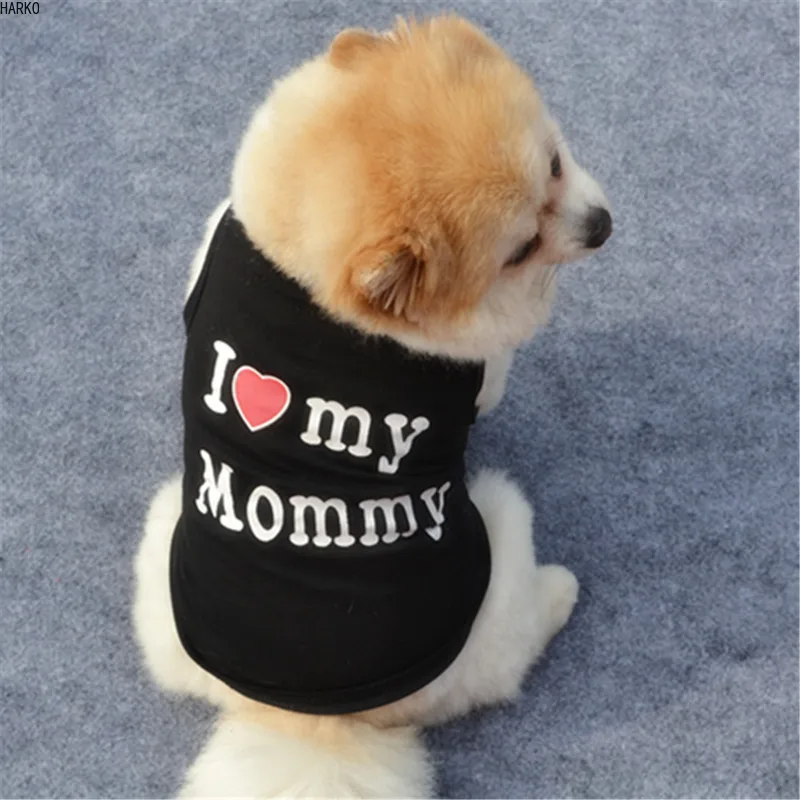 Cute Printed Summer Pets tshirt Puppy Dog Clothes Pet Cat Vest Cotton T Shirt Pug Apparel Costumes Dog Clothes for Small Dogs