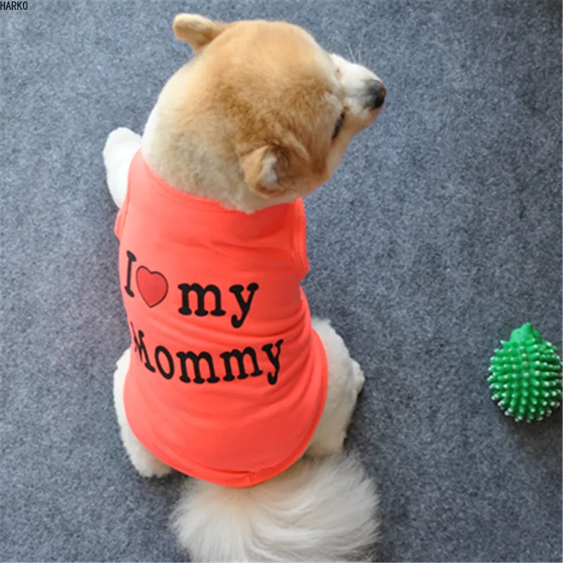 Cute Printed Summer Pets tshirt Puppy Dog Clothes Pet Cat Vest Cotton T Shirt Pug Apparel Costumes Dog Clothes for Small Dogs