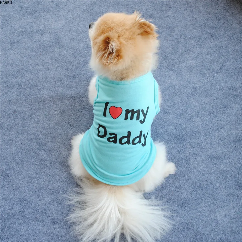 Cute Printed Summer Pets tshirt Puppy Dog Clothes Pet Cat Vest Cotton T Shirt Pug Apparel Costumes Dog Clothes for Small Dogs