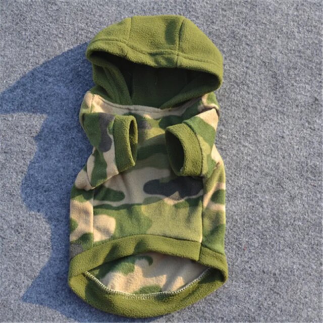 Dog Pet Clothes Camouflage Hoodie Warm Sweater Puppy Coat Apparel Winter Warm Clothes Cute Plush Hoodies For Bulldog Pet Costume - Image 4