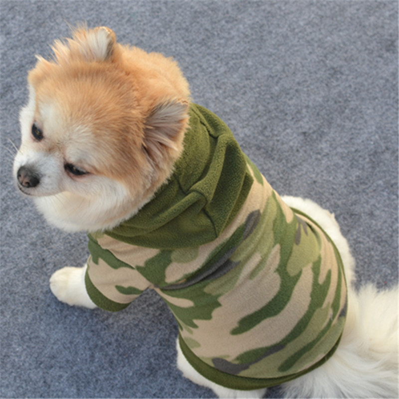 Dog Pet Clothes Camouflage Hoodie Warm Sweater Puppy Coat Apparel Winter Warm Clothes Cute Plush Hoodies For Bulldog Pet Costume