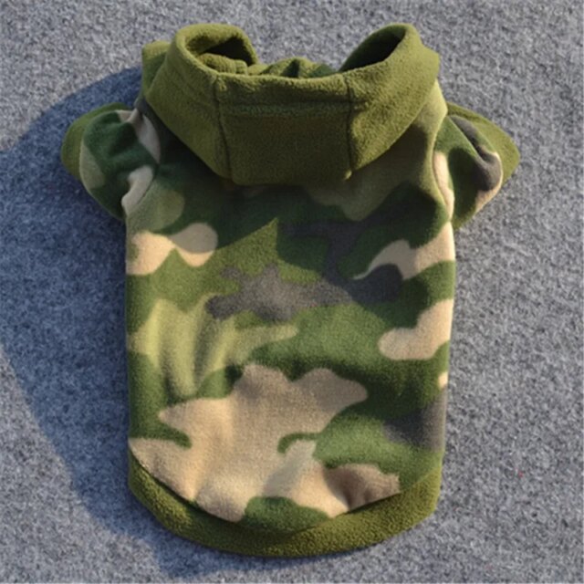 Dog Pet Clothes Camouflage Hoodie Warm Sweater Puppy Coat Apparel Winter Warm Clothes Cute Plush Hoodies For Bulldog Pet Costume - Image 3