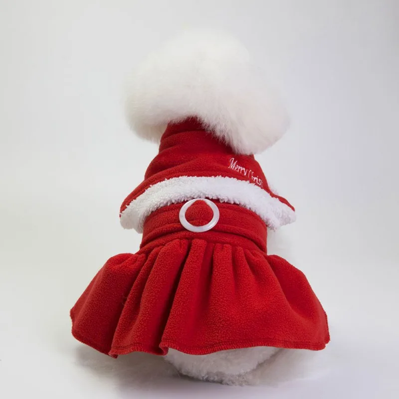 Christmas Pet Dog Winter Warm Dog Dresses For Small Dogs Dog Jumpsuits Dress Couple Chihuahua Yorkshire New Year Jacket Apparels