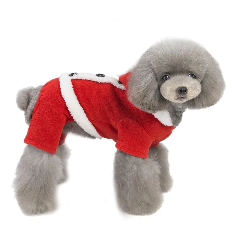 Christmas Pet Dog Winter Warm Dog Dresses For Small Dogs Dog Jumpsuits Dress Couple Chihuahua Yorkshire New Year Jacket Apparels