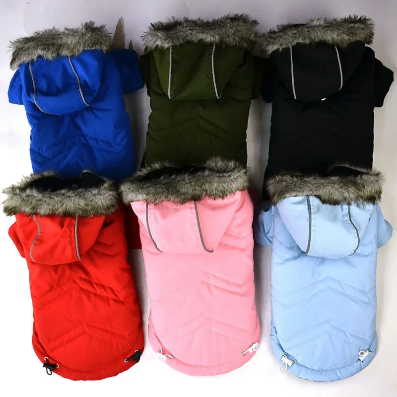 Cozy Dog Winter Coat Windproof Dog Jacket Cold Weather Cat Apparel with Hooded for Small Medium Dogs Cats