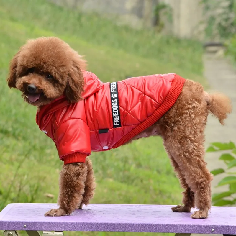 Cozy Dog Winter Coat Windproof Dog Jacket Cold Weather Cat Apparel with Hooded for Small Medium Dogs Cats