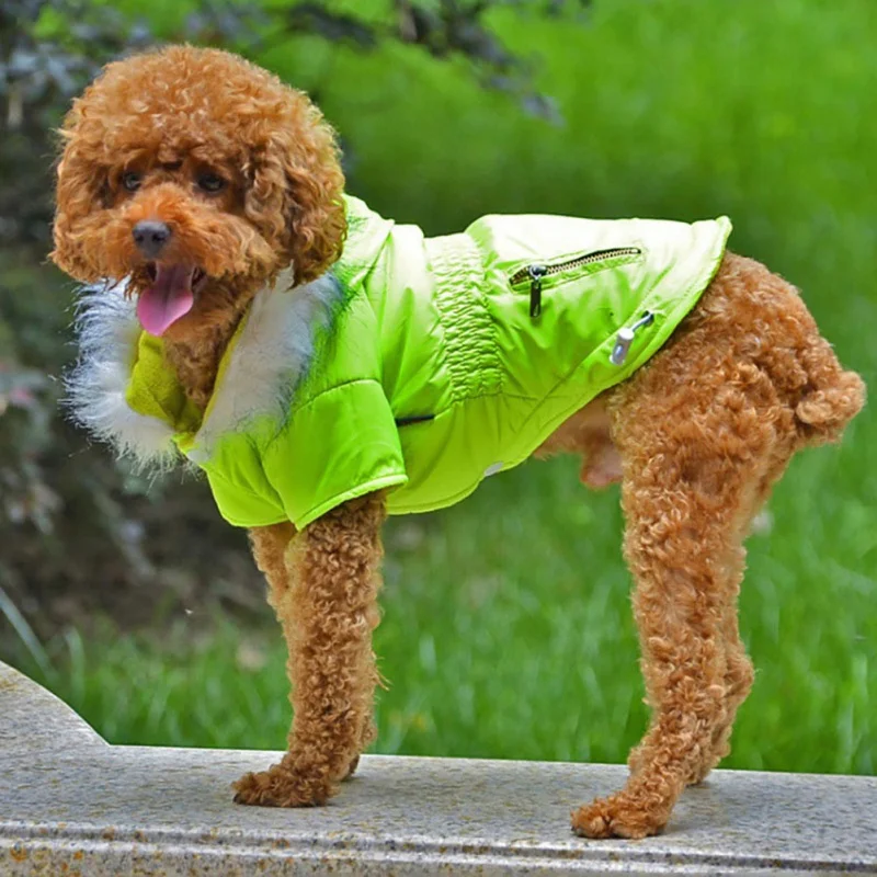 Cozy Dog Winter Coat Windproof Dog Jacket Cold Weather Cat Apparel with Hooded for Small Medium Dogs Cats