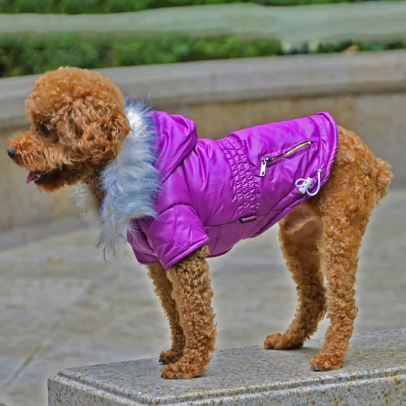 Cozy Dog Winter Coat Windproof Dog Jacket Cold Weather Cat Apparel with Hooded for Small Medium Dogs Cats