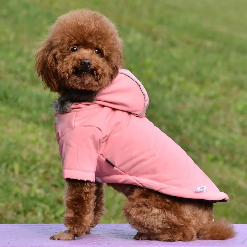 Cozy Dog Winter Coat Windproof Dog Jacket Cold Weather Cat Apparel with Hooded for Small Medium Dogs Cats