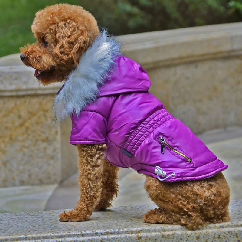 Cozy Dog Winter Coat Windproof Dog Jacket Cold Weather Cat Apparel with Hooded for Small Medium Dogs Cats