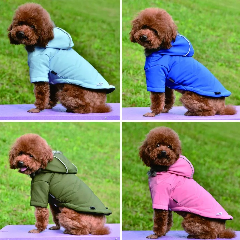 Cozy Dog Winter Coat Windproof Dog Jacket Cold Weather Cat Apparel with Hooded for Small Medium Dogs Cats