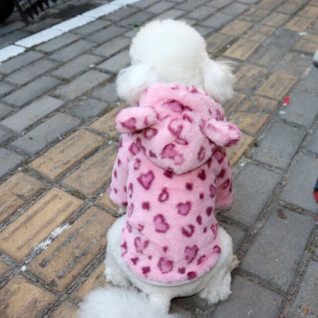 Leopard Print Dog Coat Winter Warm Dog Clothes Pet Thicken Windproof Hoodie Jacket Doggy Thermal Coat Puppy Outfits Cat Apparels - Image 5