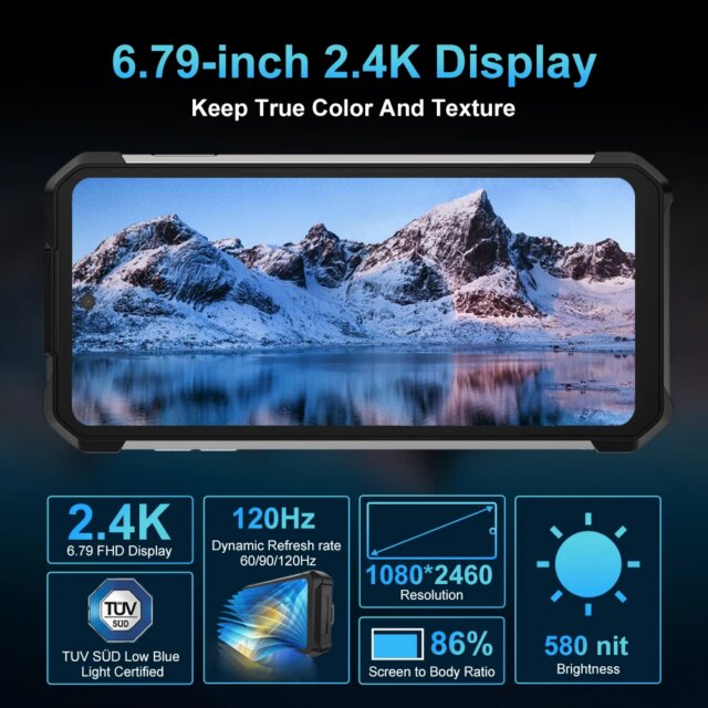 Unihertz 8849 Tank 2 PRO Rugged Smartphone with Projector Android 14 24GB 512GB Mobile Phone 23800mAh 120W Phone 6.79" Display - Image 4