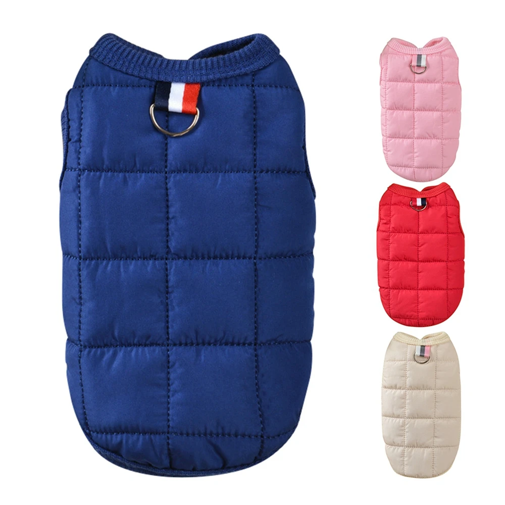 Warm Dog Vest Jacket Clothes Winter Cold Weather Puppy Fleece Lining Coat Pet Outfit Cat Apparel for Small Medium Dogs