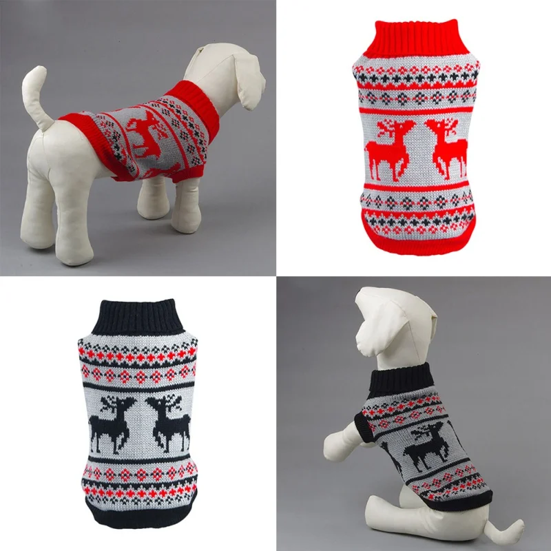 Dog Winter Clothes Knitted Pet Clothes For Small Dogs Yorkies Chihuahua Puppy Pet Warm Sweater Dog Coat Knitting Crochet Apparel