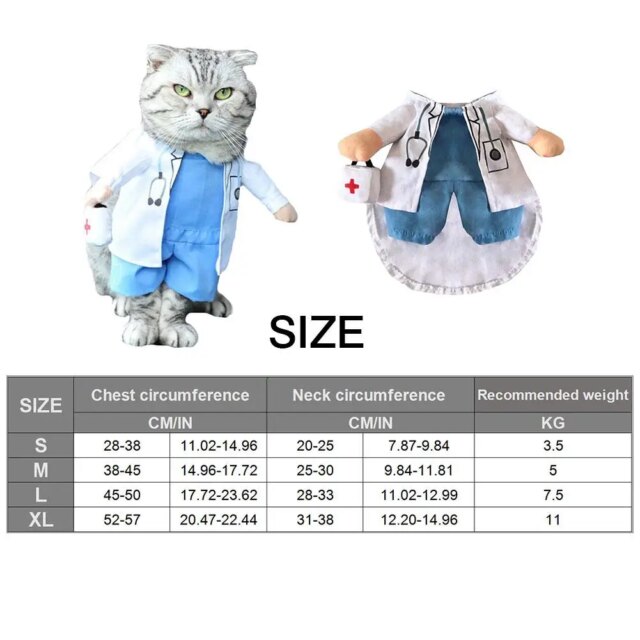 Pet Halloween Costume Funny Dog Cat Doctor Costume Pet Doctor Clothing Funny Cosplay Clothes Dress Apparel Outfit Uniform - Image 6