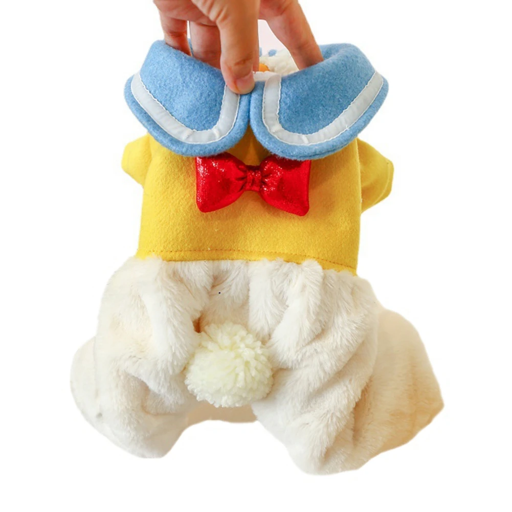 Winter Dog Clothes Plush Warm Pet Costume Dog Cold Weather Coats Cat Apparel Cute Doggie Jumpsuit Pet Four Legged Pajamas