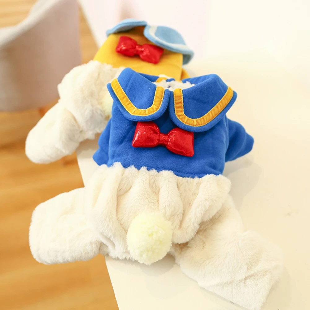 Winter Dog Clothes Plush Warm Pet Costume Dog Cold Weather Coats Cat Apparel Cute Doggie Jumpsuit Pet Four Legged Pajamas