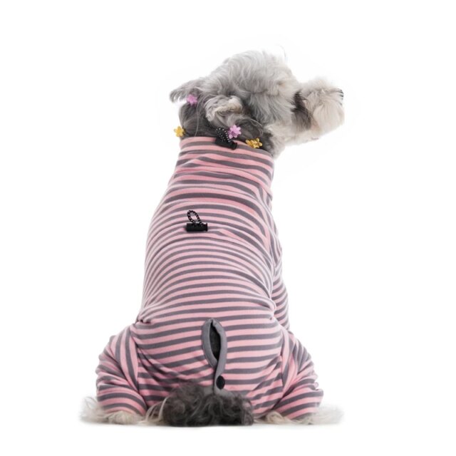 Dog Pajamas for Small Dogs Cats Stripes Dog Clothes Puppy Onesie Dog Christmas Pajamas Jumpsuit Home Wear Pjs 4 Legged Apparel - Image 5