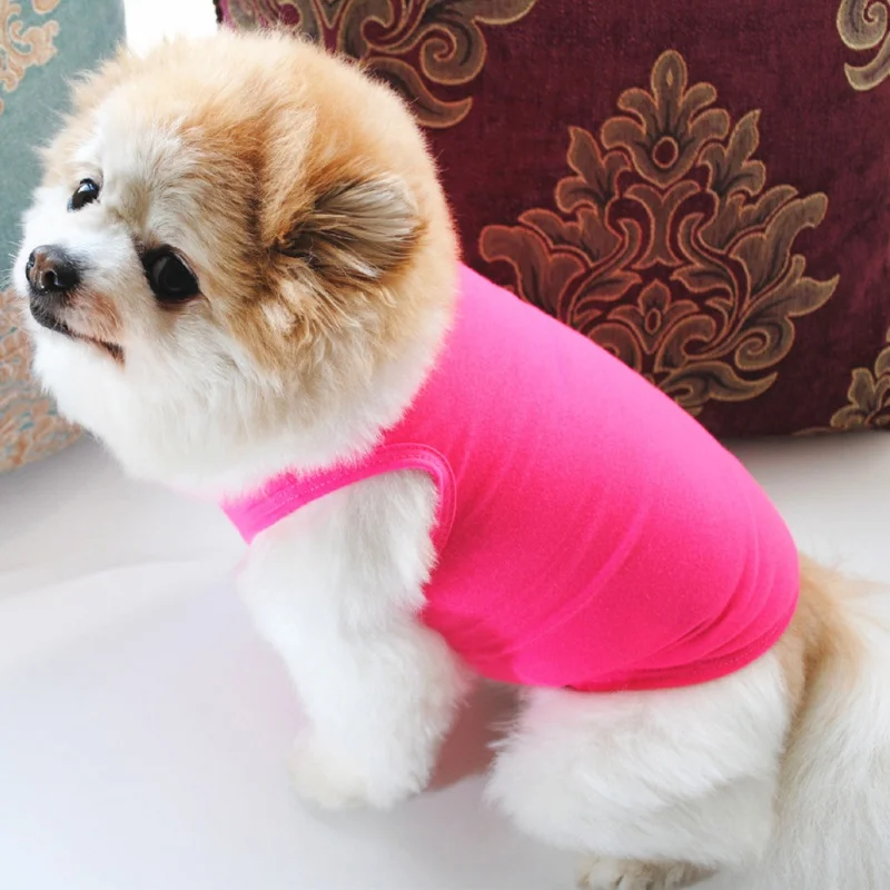 Dog Blank Shirt Dog T-Shirts Basic Pet Vest Clothes Soft Breathable Pet Sleeveless Costumes Apparel for Small Medium Dogs Cats