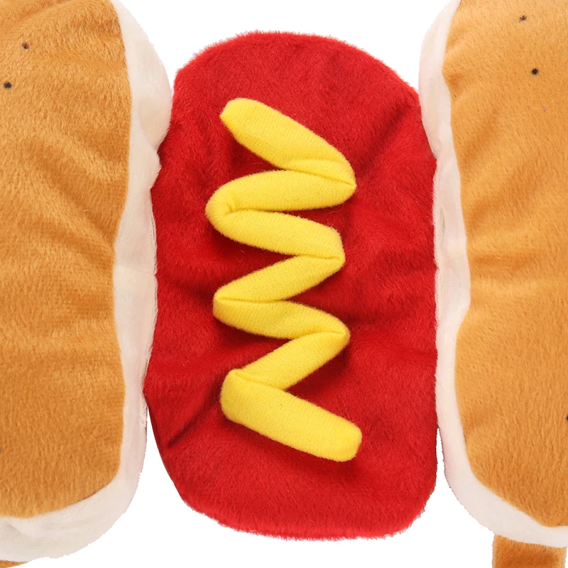 Funny Halloween Dog Costumes Hot Dog Shaped Dachshund Sausage Adjustable Clothes Pet Apparel Dressing  Cat Party Costume Suit