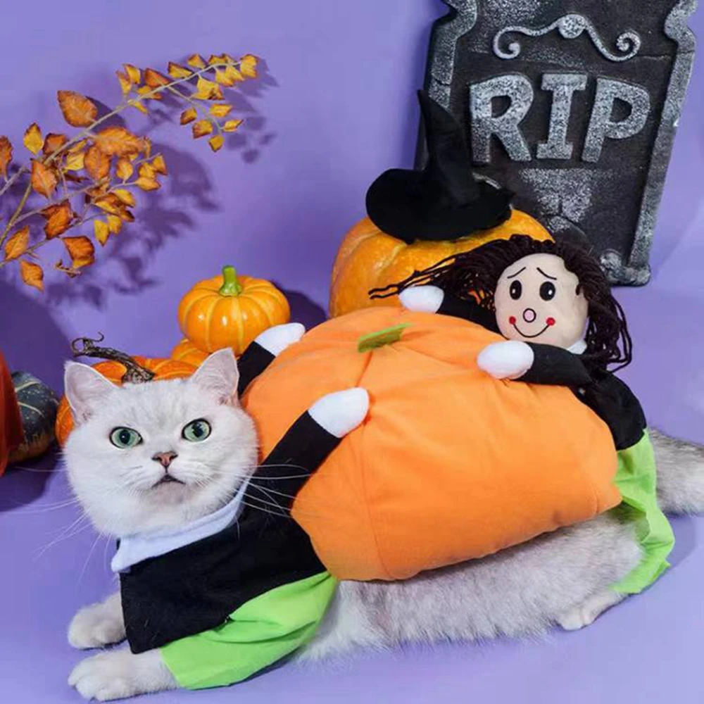 Dog Clothes Halloween Funny Pet Pumpkin Costume Pet Cosplay Special Events Apparel Outfit Dog Cute Cosplay Costumes