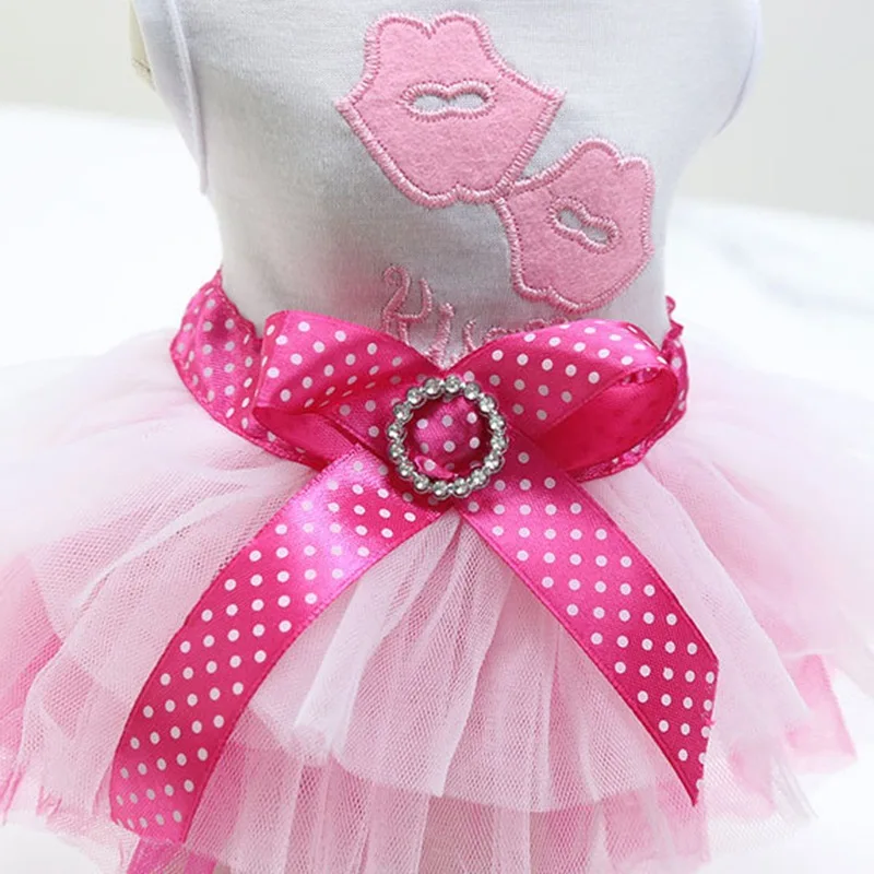 Sweet Dog Princess Dress for Small Dogs Spring Autumn Summer Puppy Dog Lace Tutu Dress Chihuahua Dog Skirt Pet Apparel Dog Dress