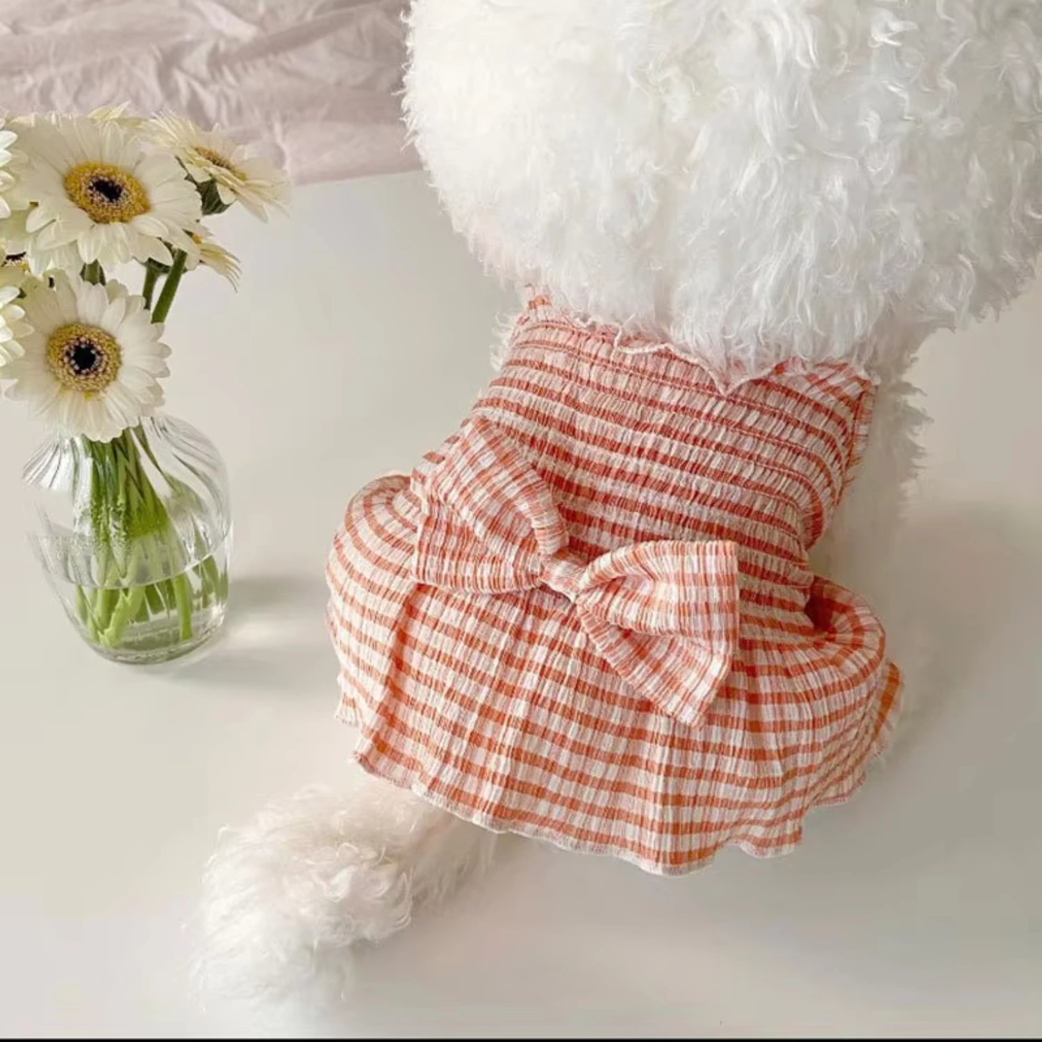 Dog Dress Summer Puppy Clothes Dog Suspender Skirt Pet Bow Striped Vest Chihuahua Bichon Kitten Pet Clothing Dog Apparel