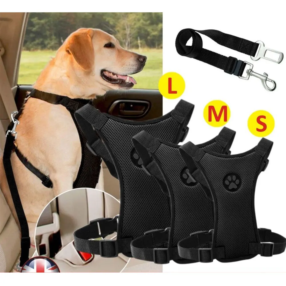 Dog Harness Car Safety Seat Belt Breathable Leash Mesh Chest Strap Multi-function Breathable Pet Supplies Dog Chest Straps