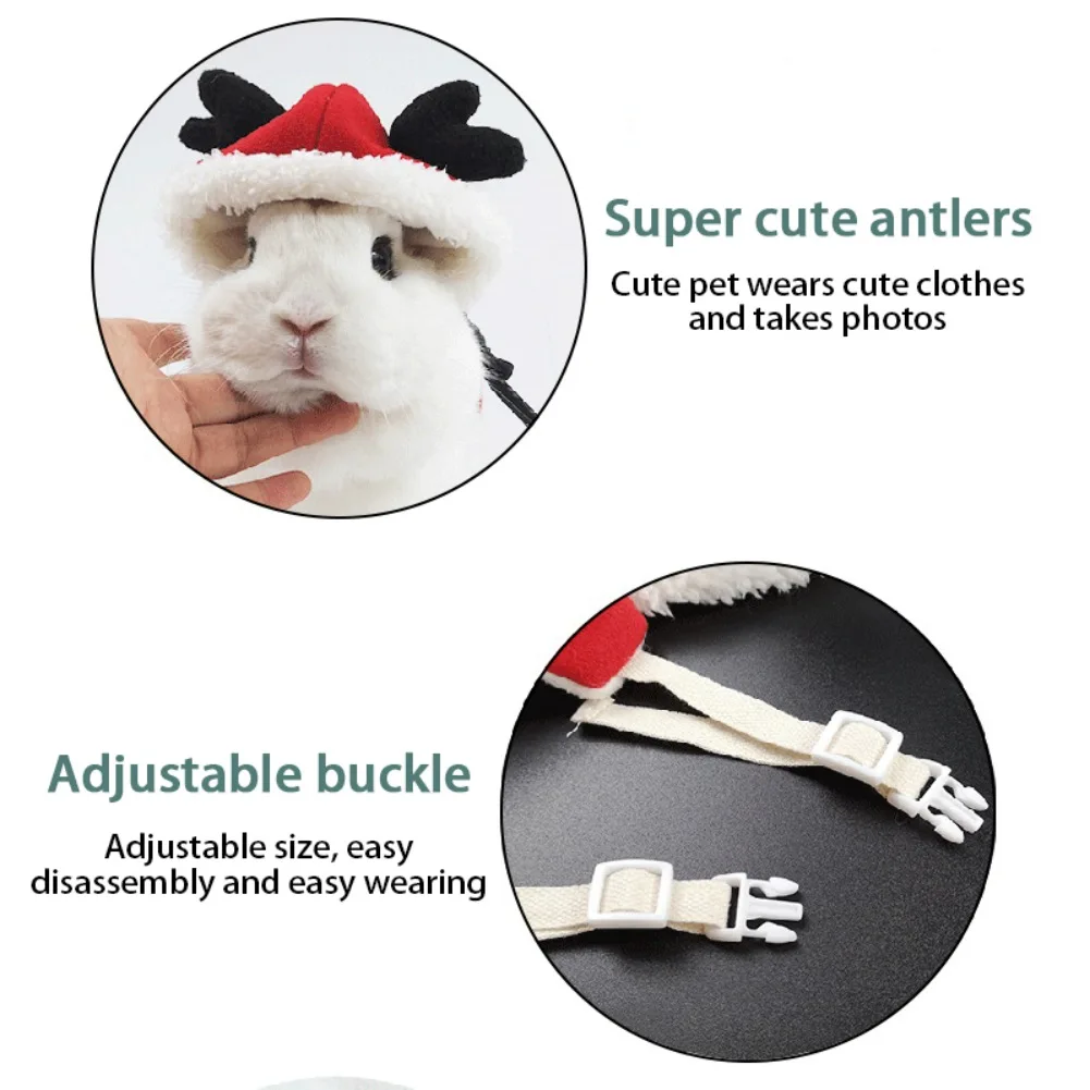 Christmas Bunny Vest Harness Outdoor Leash Set Rabbit Clothing Suit Small Pet Ferret Hamster Small Animal Clothes for Walking