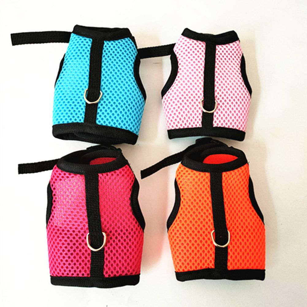 Small Pet Rabbit Harness Vest and Leash Set For Ferret Guinea Pig Bunny Hamster Puppy Mesh Chest Strap Harness Pet Supplies