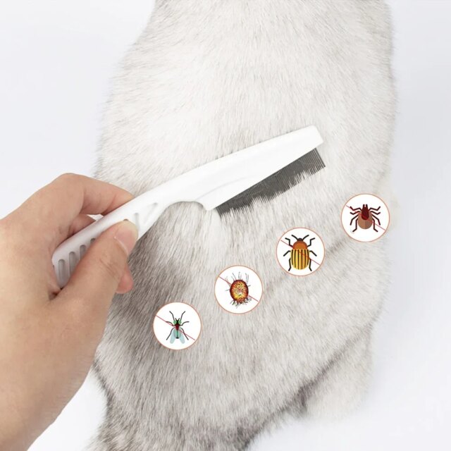 Pet Flea Tick Remover Comb - Stainless Steel MultiColor Grooming Tool for Dogs and Cats - Protects from Fleas, Lice, and Ticks - Image 2