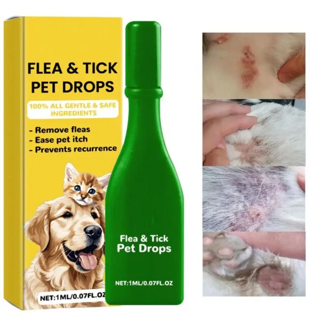 Dog Tick Liquid Cat Tick Control Pet External Drops Long Lasting Comfortable Natural Pet Care Spray For Cats & Kittens